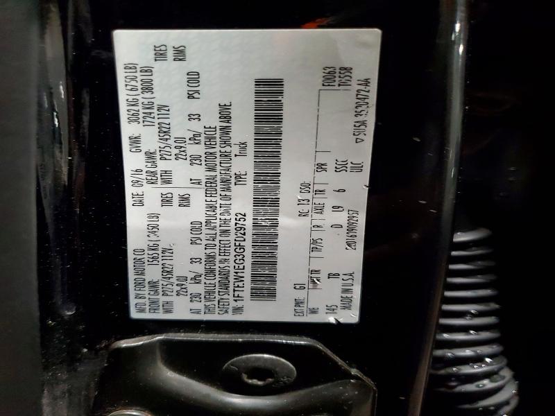 Aukcja sprzedaży 2016 Ford F150, vin: 1FTEW1EG3GFD29752, numer aukcji: 65577986