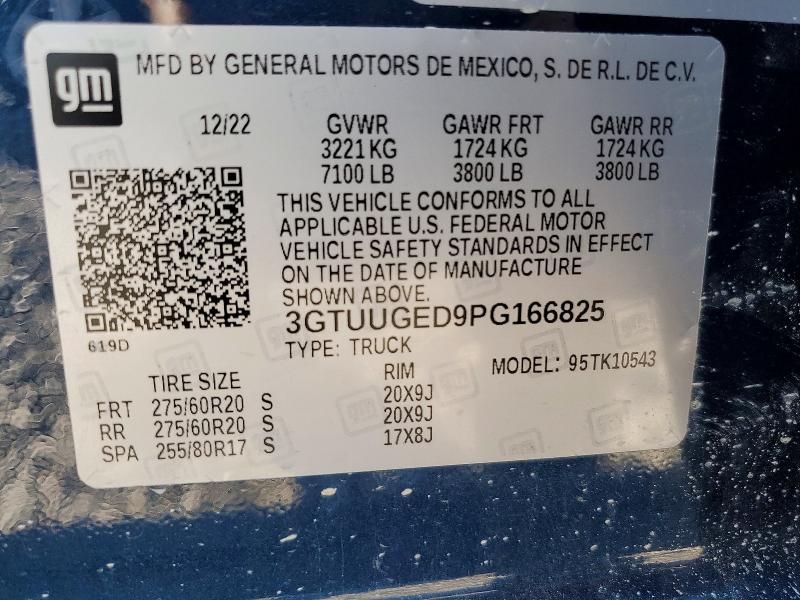 63508126 :رقم المزاد ، 3GTUUGED9PG166825 vin ، 2023 Gmc Sierra مزاد بيع
