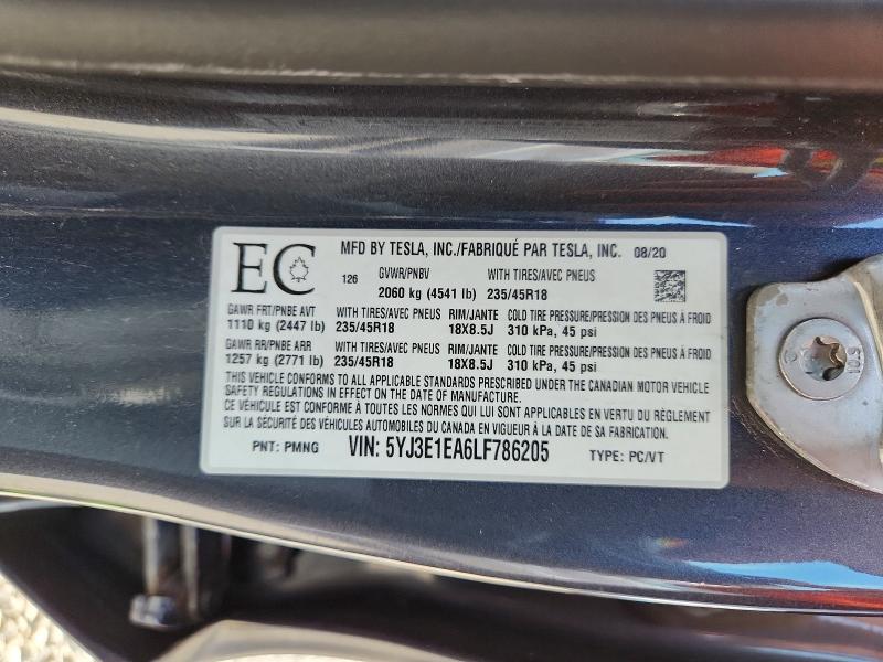 Продажа на аукционе авто 2020 Tesla Model 3, vin: 5YJ3E1EA6LF786205, номер лота: 64184326