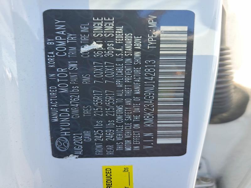2022 Hyundai Kona მანქანა იყიდება აუქციონზე, vin: KM8K23AG9NU142813, აუქციონის ნომერი: 66401616