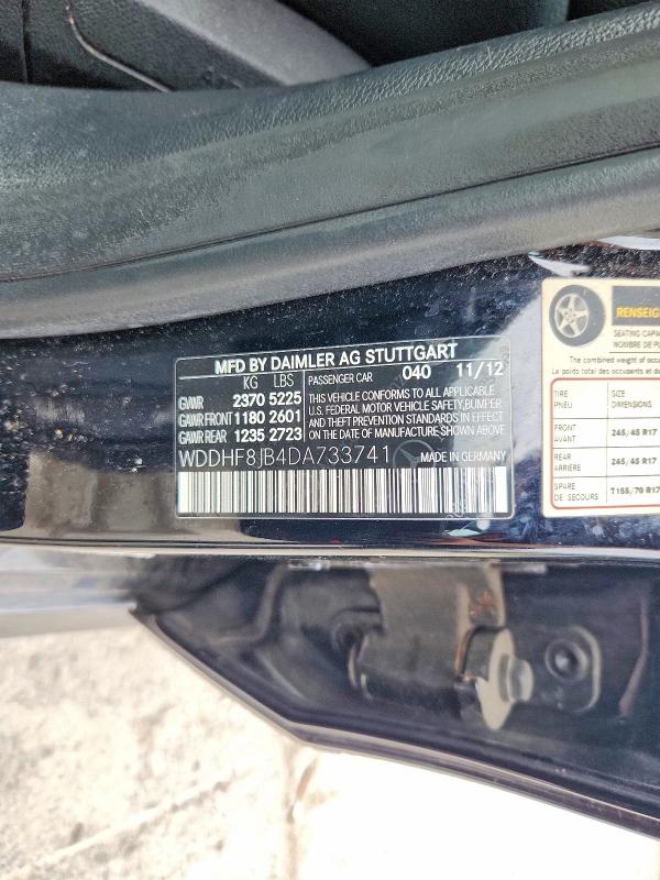 2013 Mercedes-benz E მანქანა იყიდება აუქციონზე, vin: WDDHF8JB4DA733741, აუქციონის ნომერი: 64903516