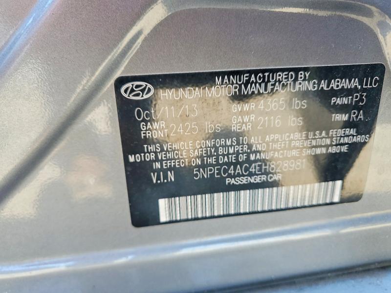 65738256 :رقم المزاد ، 5NPEC4AC4EH828981 vin ، 2014 Hyundai Sonata مزاد بيع