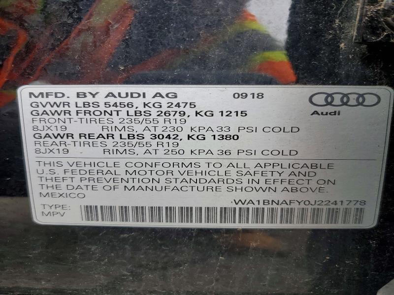 Продажа на аукционе авто 2018 Audi Q5, vin: WA1BNAFY0J2241778, номер лота: 64851656