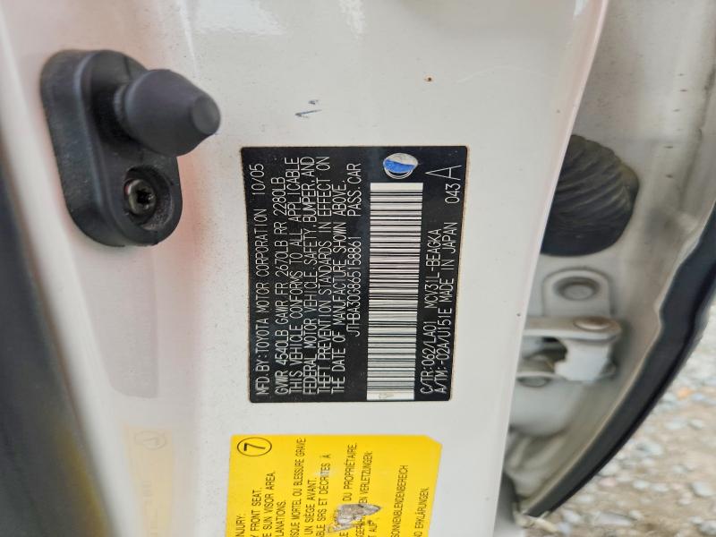 Продаж на аукціоні авто 2006 Lexus Es, vin: JTHBA30G865158861, номер лоту: 63200446
