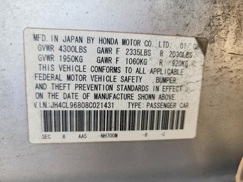 Продаж на аукціоні авто 2008 Acura Tsx, vin: JH4CL96808C021431, номер лоту: 64157736