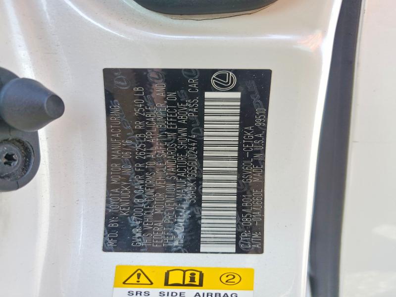 Продажа на аукционе авто 2016 Lexus Es, vin: 58ABK1GG5GU024474, номер лота: 64674556