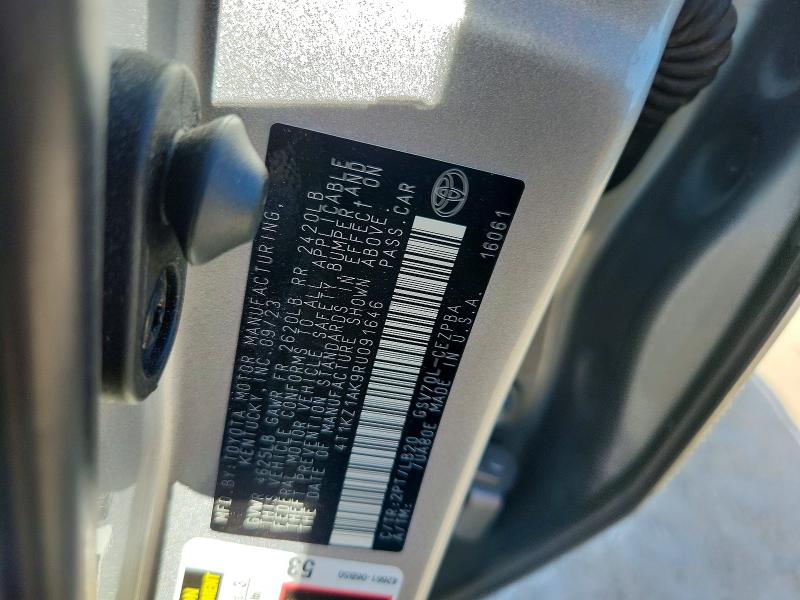 65242816 :رقم المزاد ، 4T1KZ1AK9RU091646 vin ، 2024 Toyota Camry مزاد بيع