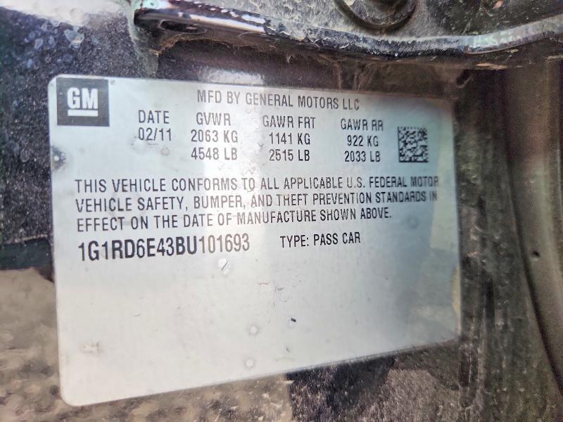 Aukcja sprzedaży 2011 Chevrolet Volt, vin: 1G1RD6E43BU101693, numer aukcji: 63388076