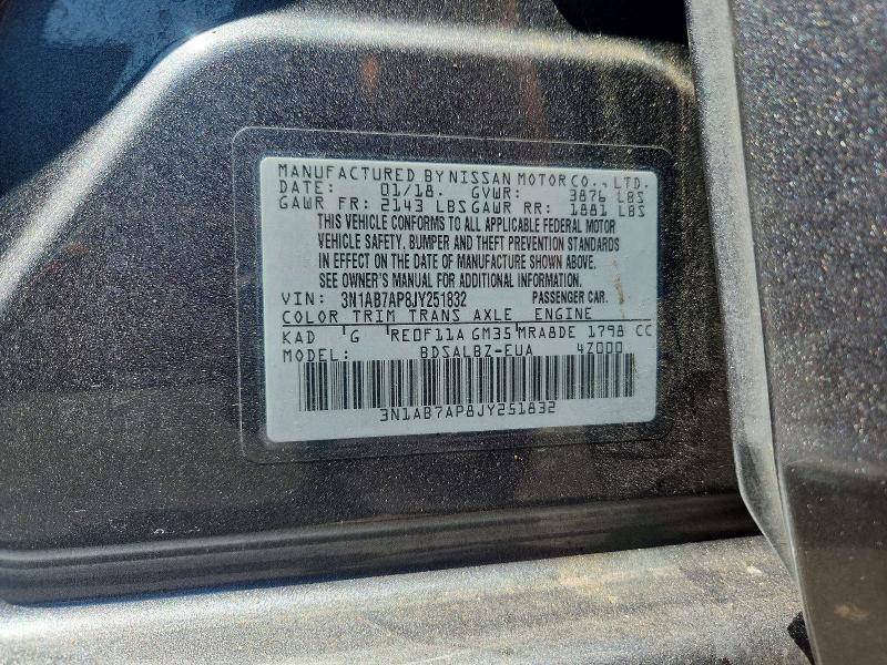 Aukcja sprzedaży 2018 Nissan Sentra, vin: 3N1AB7AP8JY251832, numer aukcji: 63708616