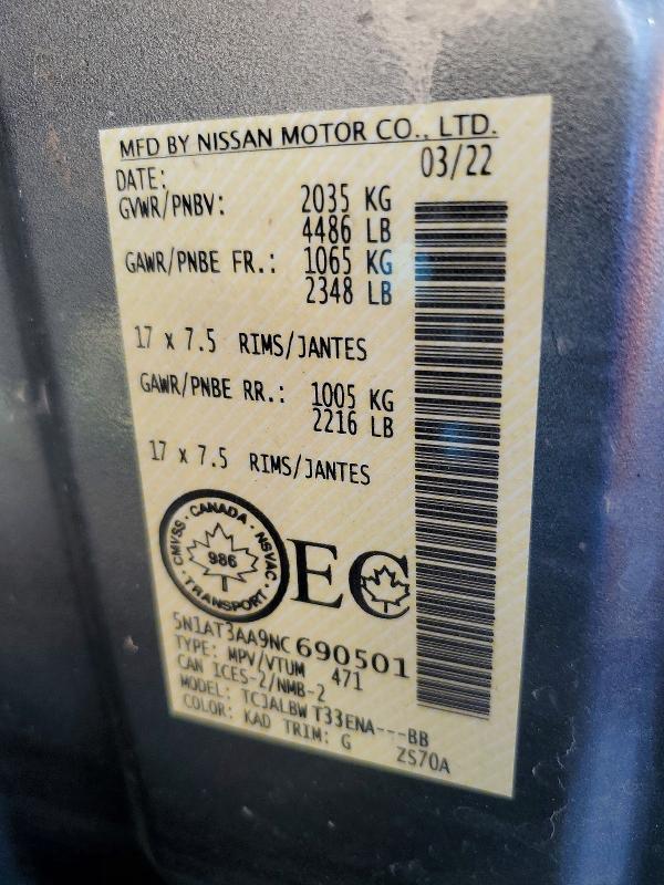 Продажа на аукционе авто 2022 Nissan Rogue, vin: 5N1AT3AA9NC690501, номер лота: 63756356