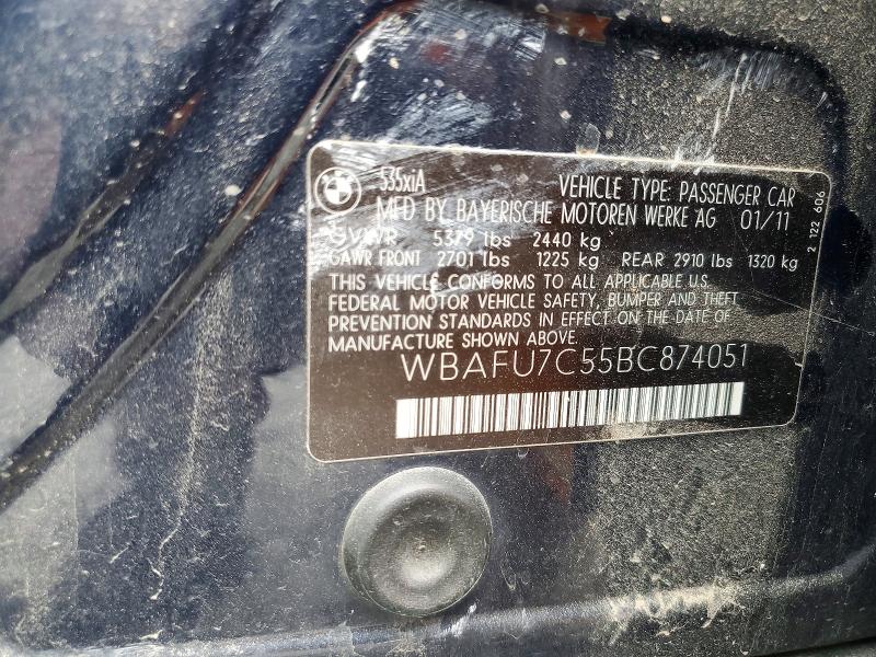 Продажа на аукционе авто 2011 Bmw 535, vin: WBAFU7C55BC874051, номер лота: 65452256