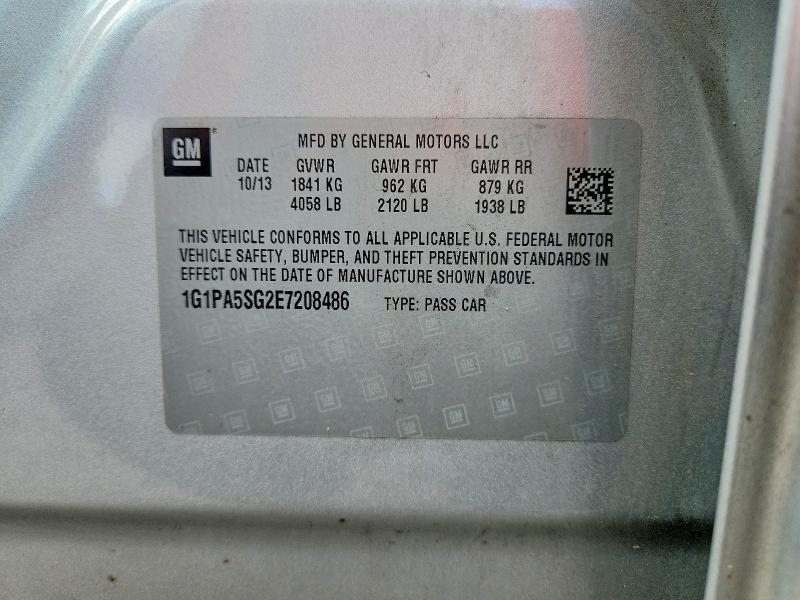 Продаж на аукціоні авто 2014 Chevrolet Cruze, vin: 1G1PA5SG2E7208486, номер лоту: 64142536