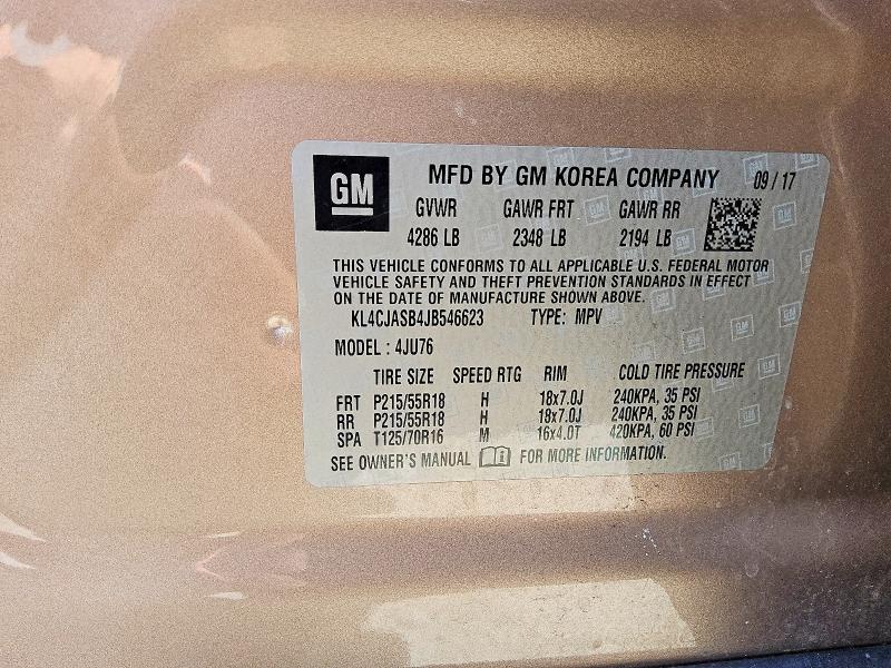 Aukcja sprzedaży 2018 Buick Encore, vin: KL4CJASB4JB546623, numer aukcji: 64872016
