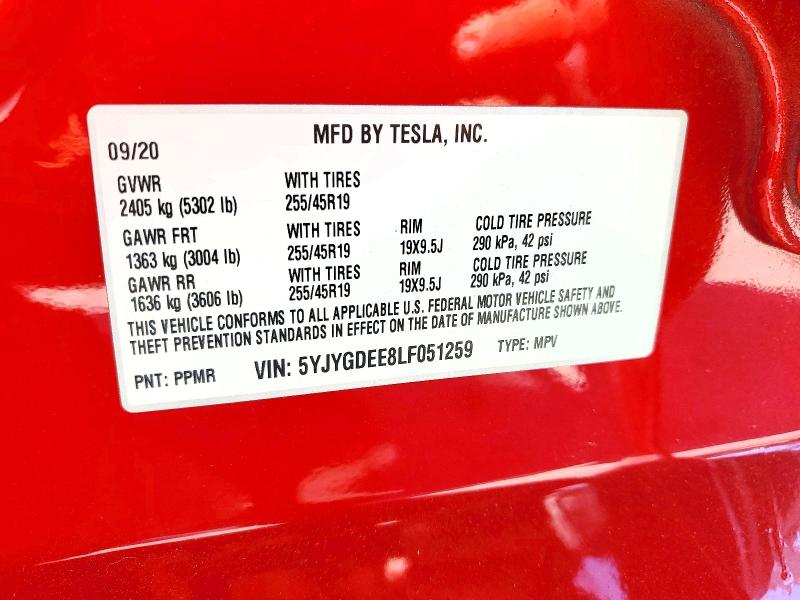 64503846 :رقم المزاد ، 5YJYGDEE8LF051259 vin ، 2020 Tesla Model Y مزاد بيع