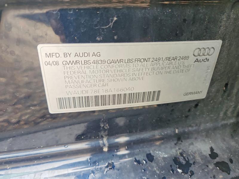 Продажа на аукционе авто 2008 Audi A4, vin: WAUDF78E18A166040, номер лота: 64794756
