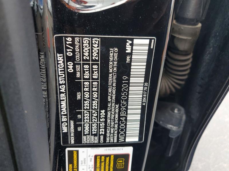 Aukcja sprzedaży 2016 Mercedes-benz Glc, vin: WDC0G4JB9GF052019, numer aukcji: 61451116