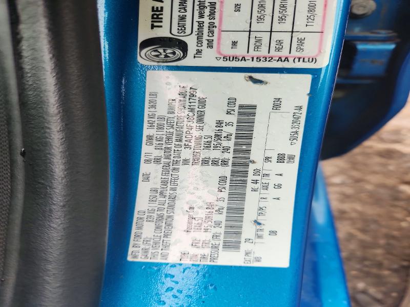 Aukcja sprzedaży 2012 Ford Fiesta, vin: 3FADP4FJ8CM117997, numer aukcji: 63508726