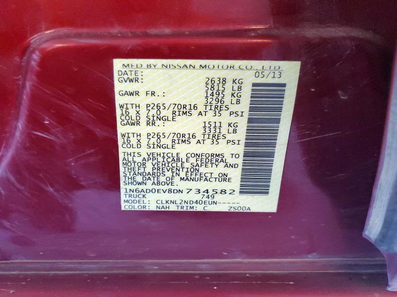 Aukcja sprzedaży 2013 Nissan Frontier, vin: 1N6AD0EV8DN734582, numer aukcji: 63717976
