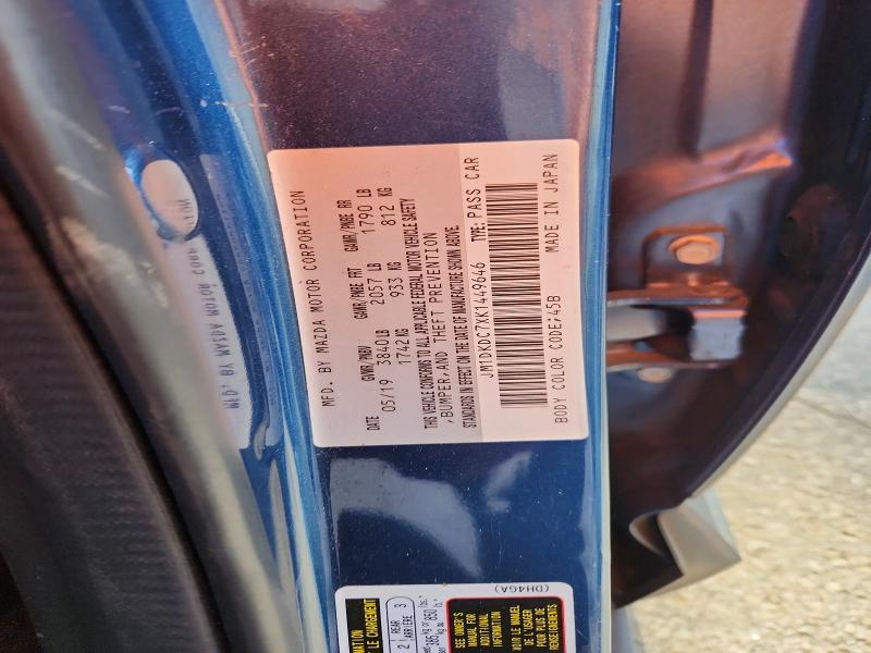 Продажа на аукционе авто 2019 Mazda Cx-3, vin: JM1DKDC7XK1449646, номер лота: 63545536