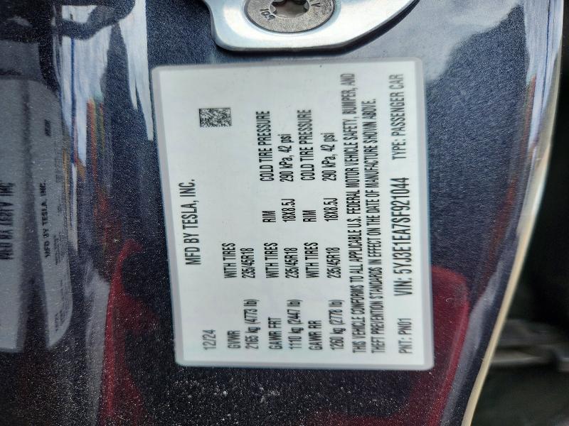 Продаж на аукціоні авто 2025 Tesla Model 3, vin: 5YJ3E1EA7SF921044, номер лоту: 63621756