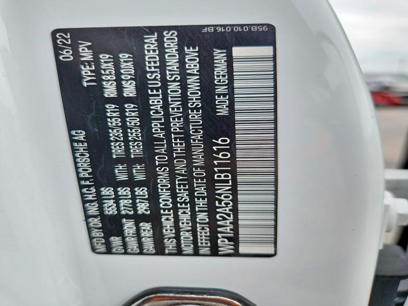 Продаж на аукціоні авто 2022 Porsche Macan, vin: WP1AA2A56NLB11616, номер лоту: 65903386