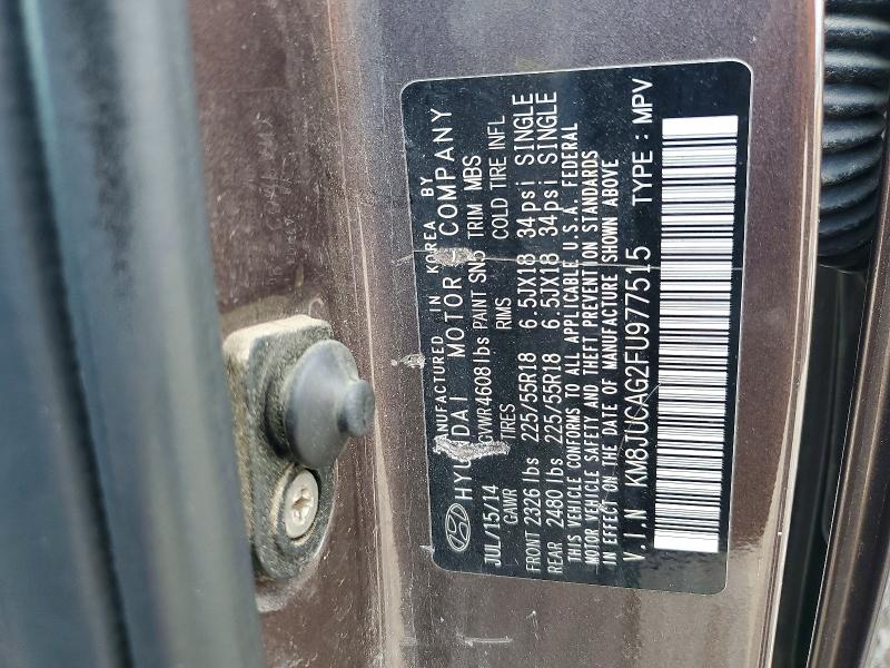 64199116 :رقم المزاد ، KM8JUCAG2FU977515 vin ، 2015 Hyundai Tucson مزاد بيع