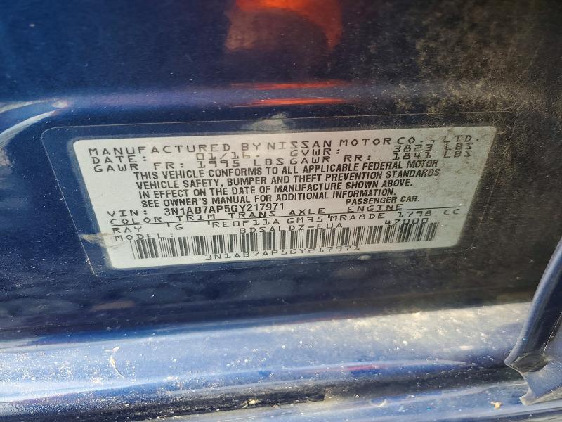Продажа на аукционе авто 2016 Nissan Sentra, vin: 3N1AB7AP5GY217971, номер лота: 63879026