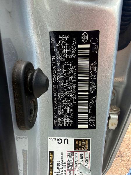 Продажа на аукционе авто 2020 Toyota Prius Prime, vin: JTDKARFP5L3155175, номер лота: 63810506