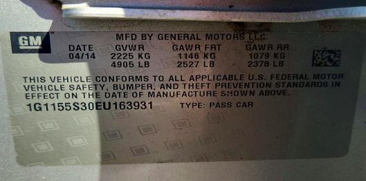 Продажа на аукционе авто 2014 Chevrolet Impala, vin: 1G1155S30EU163931, номер лота: 63669176