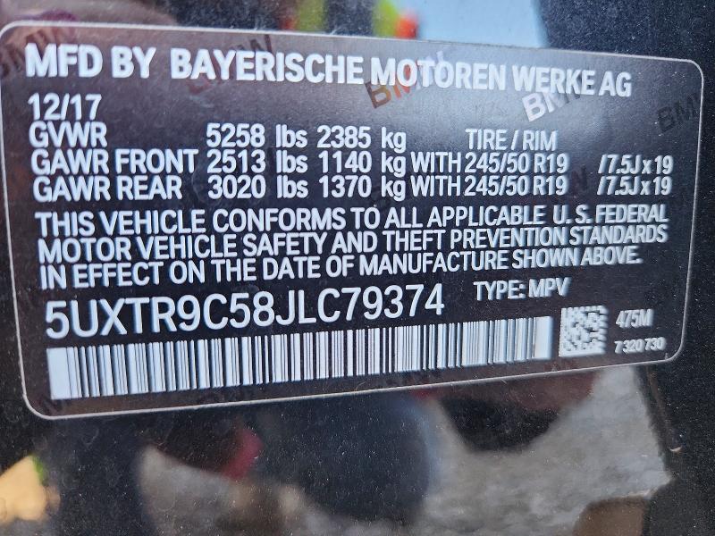 Aukcja sprzedaży 2018 Bmw X3, vin: 5UXTR9C58JLC79374, numer aukcji: 65921466