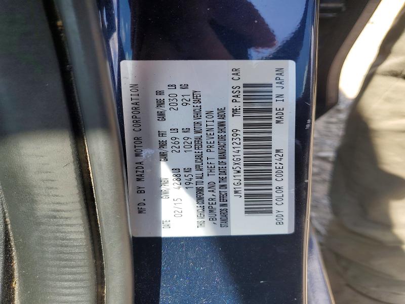 Aukcja sprzedaży 2016 Mazda 6, vin: JM1GJ1W5XG1412399, numer aukcji: 65039666