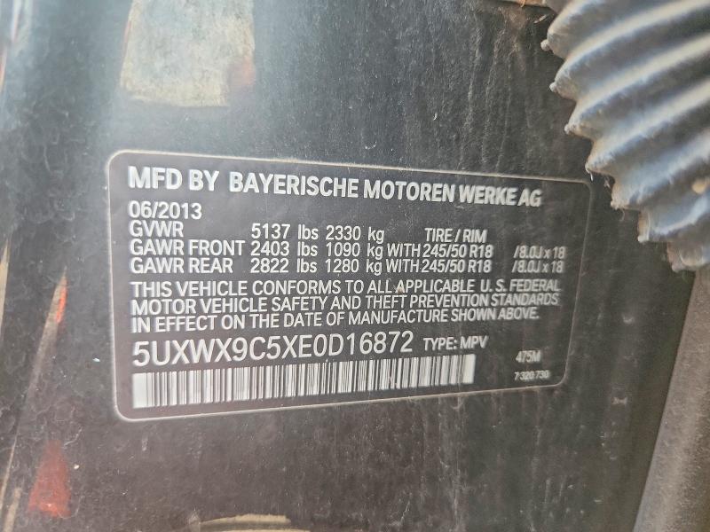 66738456 :رقم المزاد ، 5UXWX9C5XE0D16872 vin ، 2014 Bmw X3 مزاد بيع