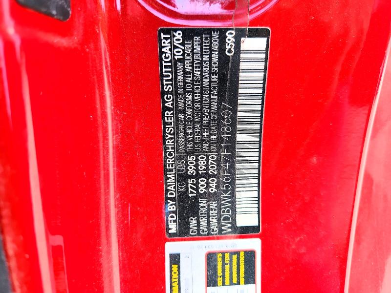 Aukcja sprzedaży 2007 Mercedes-benz Slk, vin: WDBWK56F47F148607, numer aukcji: 65898236