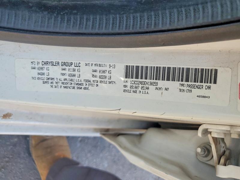 66117786 :رقم المزاد ، 1C3CDZAB3EN130259 vin ، 2014 Dodge Avenger مزاد بيع