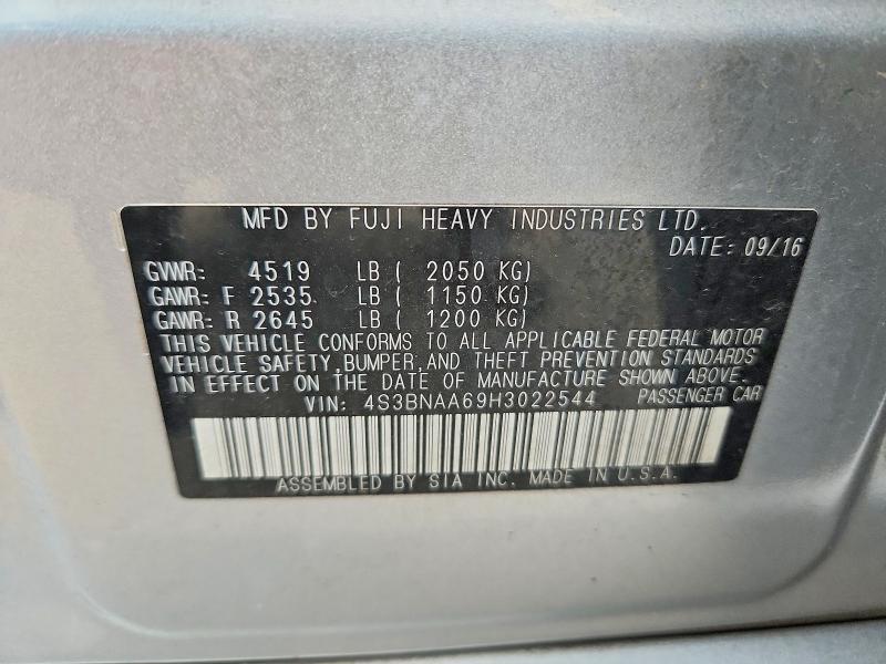 65533196 :رقم المزاد ، 4S3BNAA69H3022544 vin ، 2017 Subaru Legacy مزاد بيع