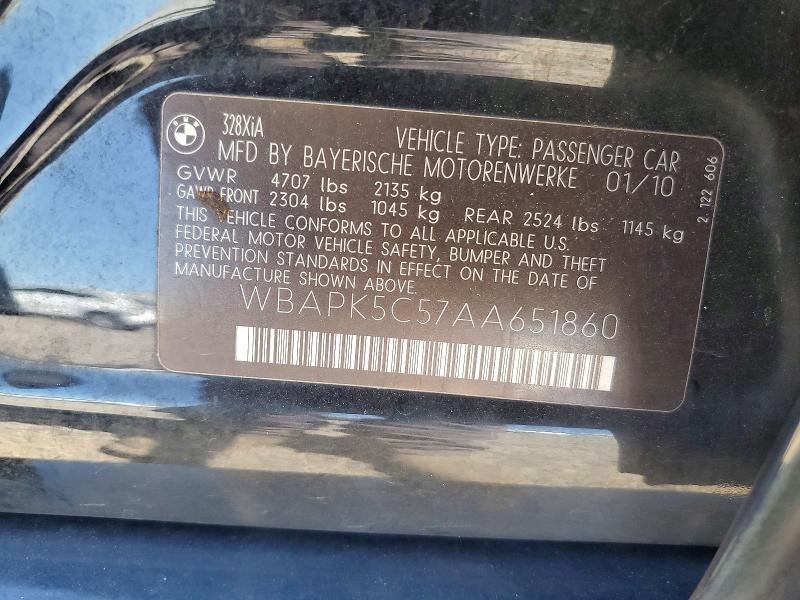 65045846 :رقم المزاد ، WBAPK5C57AA651860 vin ، 2010 Bmw 328 مزاد بيع