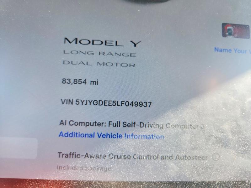 Aukcja sprzedaży 2020 Tesla Model Y, vin: 5YJYGDEE5LF049937, numer aukcji: 66634626