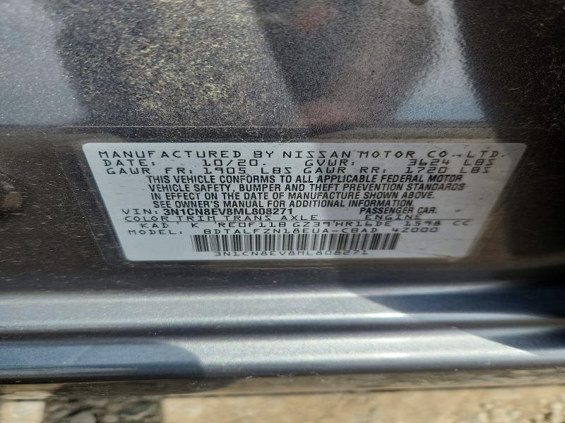 66266396 :رقم المزاد ، 3N1CN8EV8ML808271 vin ، 2021 Nissan Versa مزاد بيع