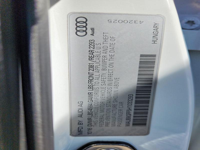 65362546 :رقم المزاد ، WAUB8GFF5H1033293 vin ، 2017 Audi A3 مزاد بيع