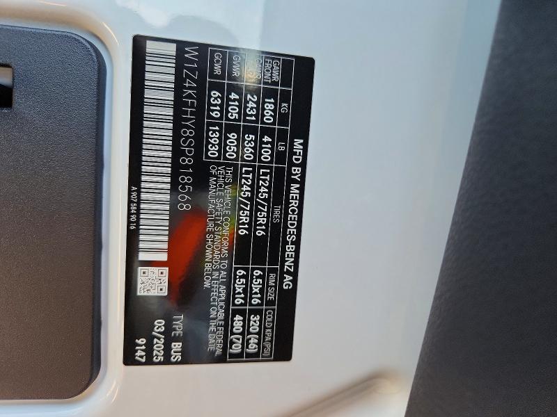 64469666 :رقم المزاد ، W1Z4KFHY8SP818568 vin ، 2025 Mercedes-benz Sprinter مزاد بيع