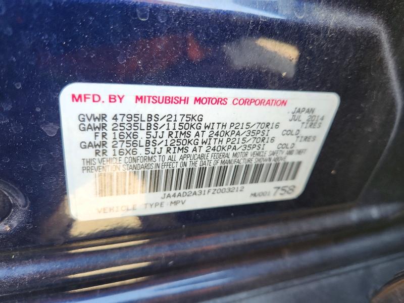 Продаж на аукціоні авто 2015 Mitsubishi Outlander, vin: JA4AD2A31FZ003212, номер лоту: 63599036