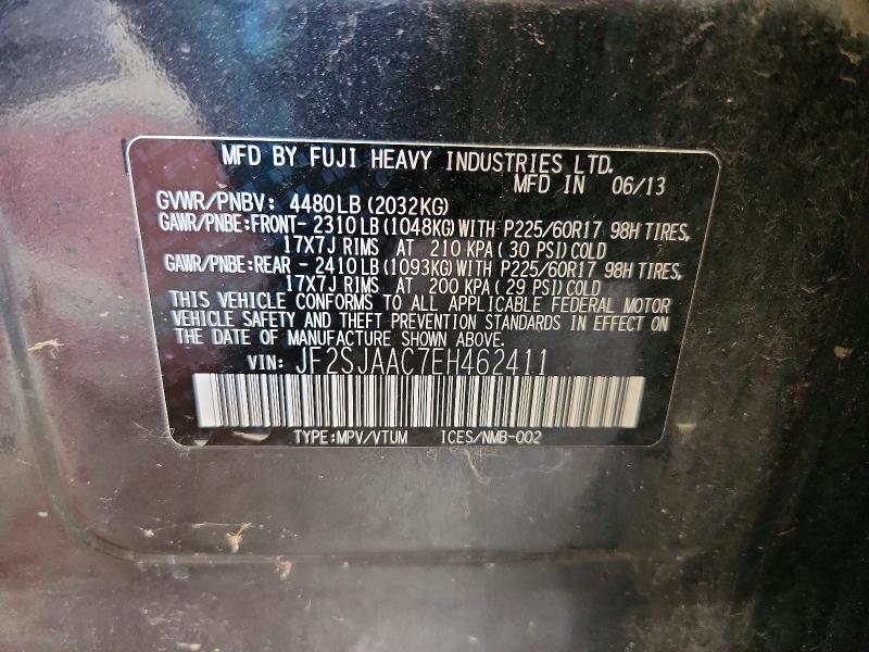 Продаж на аукціоні авто 2014 Subaru Forester, vin: JF2SJAAC7EH462411, номер лоту: 64511896