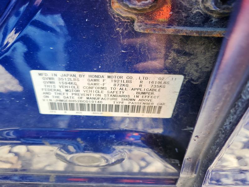 Продаж на аукціоні авто 2011 Honda Fit, vin: JHMGE8H52BC019146, номер лоту: 63864766