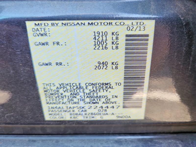Продаж на аукціоні авто 2013 Nissan Altima, vin: 1N4AL3AP5DC224447, номер лоту: 63691756