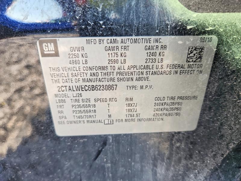 Aukcja sprzedaży 2011 Gmc Terrain, vin: 2CTALWEC6B6230867, numer aukcji: 63513806