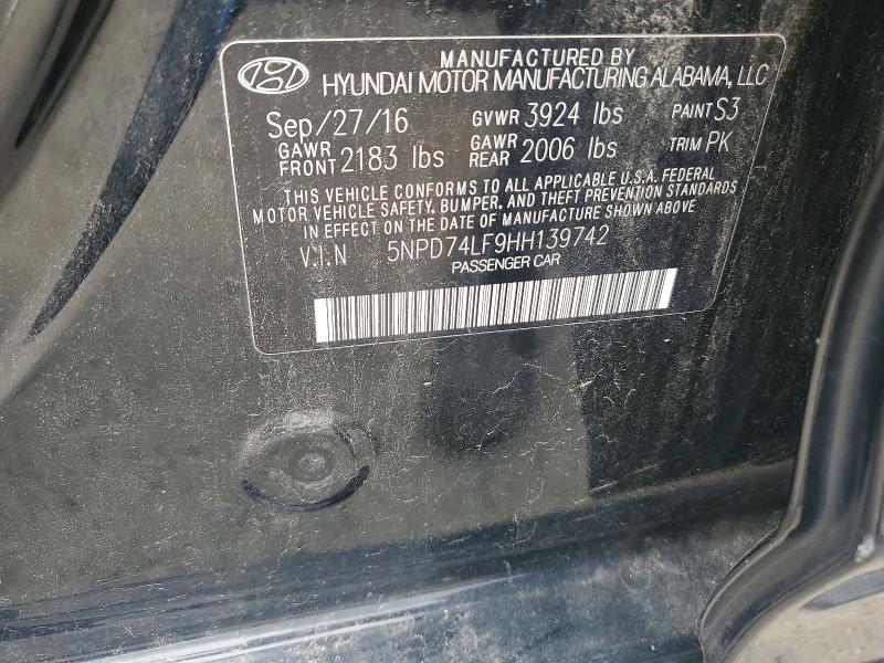Aukcja sprzedaży 2017 Hyundai Elantra, vin: 5NPD74LF9HH139742, numer aukcji: 64738276