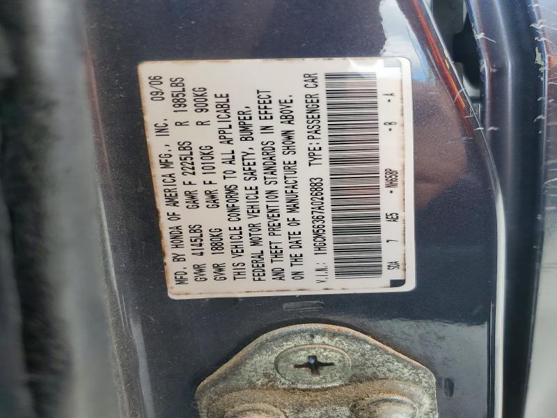 Aukcja sprzedaży 2007 Honda Accord, vin: 1HGCM56367A026883, numer aukcji: 65363876