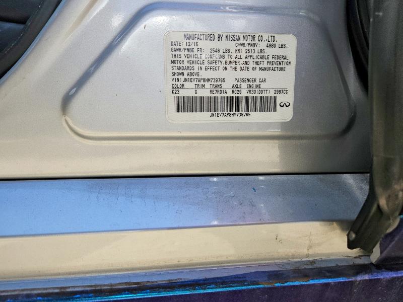 64585496 :رقم المزاد ، JN1EV7AP8HM739765 vin ، 2017 Infiniti Q50 مزاد بيع
