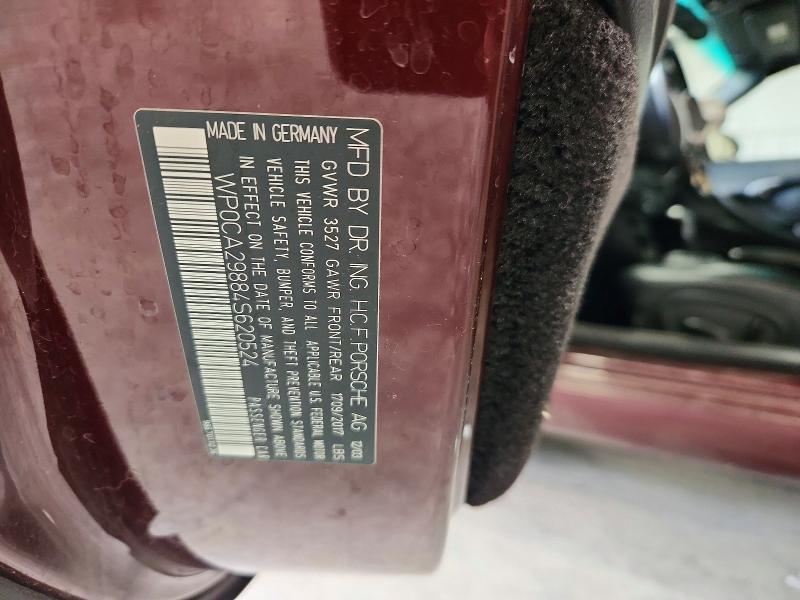 2004 Porsche Boxster მანქანა იყიდება აუქციონზე, vin: WP0CA29884S620524, აუქციონის ნომერი: 65817086