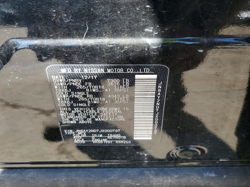 Продаж на аукціоні авто 2018 Nissan Armada, vin: JN8AY2ND7JX000787, номер лоту: 62951006